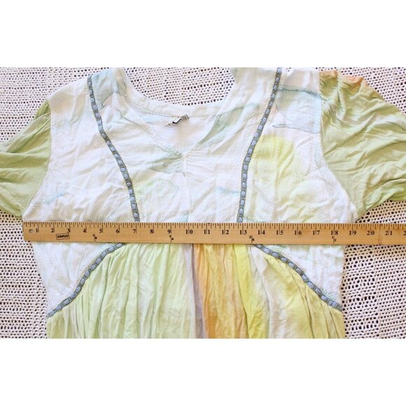Bl-nk Renata Tie Dye embroidered Blouse Size XL watercolor pastel Top Flowey - Picture 3 of 9